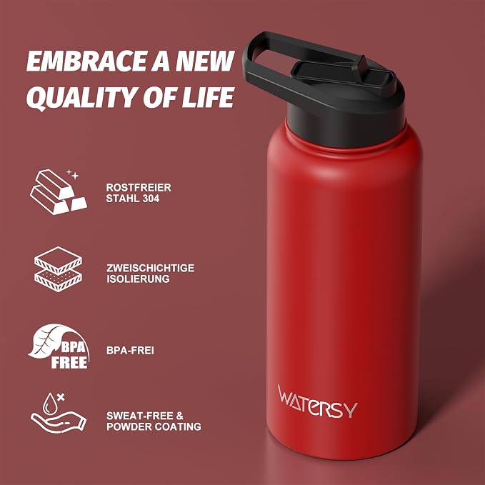 32oz Insulated Water Bottle, BPA Free&Leak Proof, Stainless Steel Water Flask - Image 8