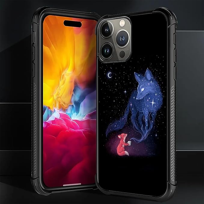 for iPhone 16 Pro Max Case, Galaxy Fox Wolf Pattern Graphic Design Girl Boy - Image 7