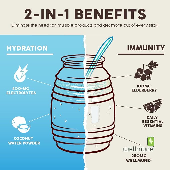 Salud 2-in-1 Hydration Packets + Immunity Electrolytes Powder, Horchata - Image 5
