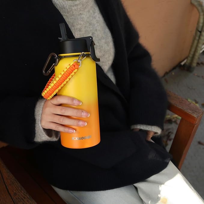 KXIAOCHEN Insulated Water Bottle, Stainless Steel Water Bottle, 2 Lids - Image 7