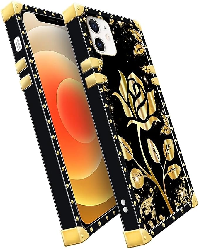 Compatible with iPhone 11 Case, Shine Gold Rose Luxury Golden Decoration - Image 3