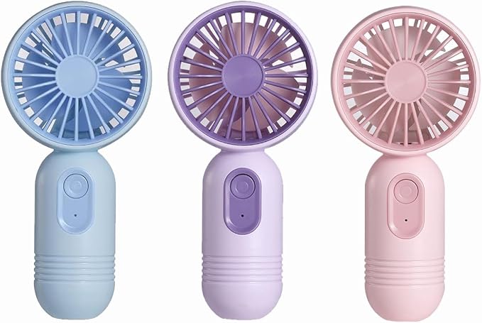 Mini Portable Fan 3 Pack, Cute Handheld Battery Operated Lightweight Small by JODNO