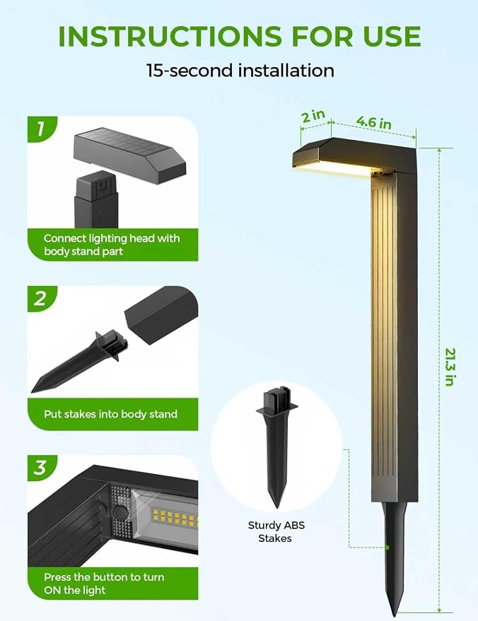 COXSENI Solar Pathway Lights Outdoor 6 Pack, 3 Color in 1 Bright Landscape - Image 6