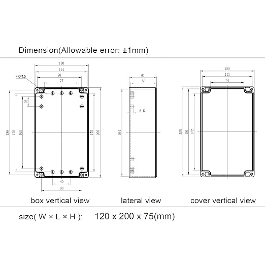 LeMotech Project Box ABS Plastic IP65 Waterproof Dustproof Electrical Junction - Image 7
