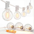 SUNSGNE White String Lights Outdoor, 50FT White Outdoor Lights by SUNSGNE