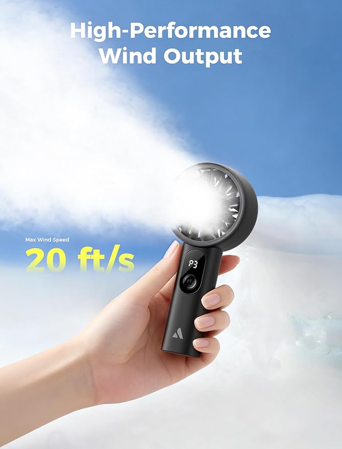 Aecooly Mighty Portable Fan, Powerful Handheld Fan, USB Rechargeable, Mini - Image 3
