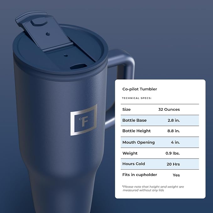 IRON °FLASK Co-Pilot Insulated Mug w/Straw & Flip Cap Lids - Image 9
