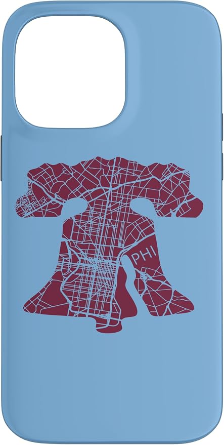 Philadelphia Street Map Liberty Bell Vintage Maroon Philly Case by Unknown