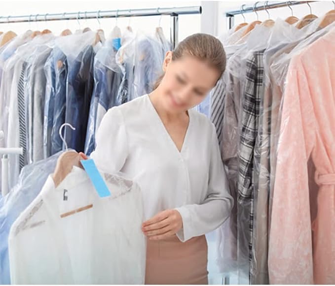BEISHIDA 20PCS 47 Inch Plastic Garment Bag-Plastic Clear Dry Cleaner Laundry - Image 8
