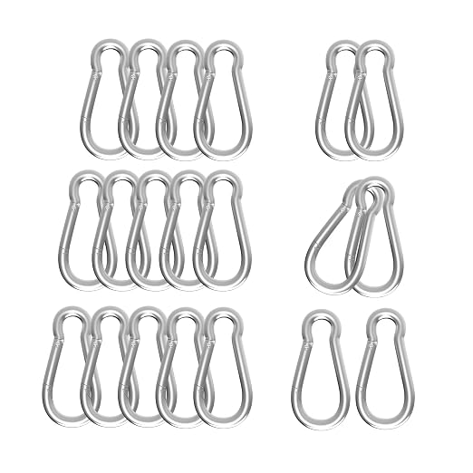 Carabiner, Heavy Duty Galvanized Steel Spring Snap Hook Carabiner Clips by High-PQ