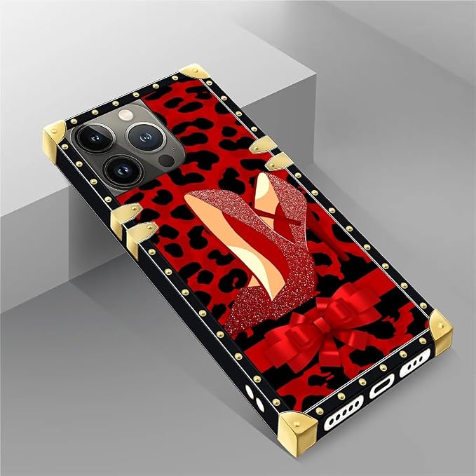 Compatible with iPhone 14 Pro Case, Elegant High Heels Luxury Golden Decoration - Image 5