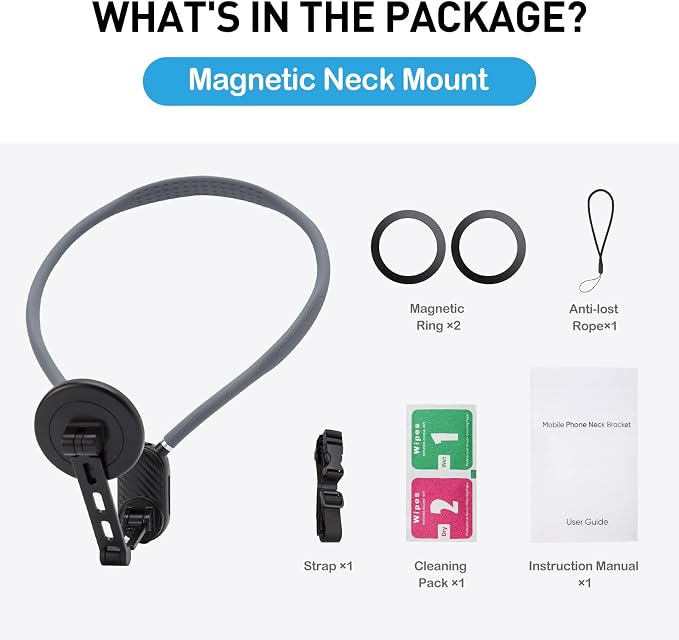 Magnetic Neck Phone Mount, Adjustable Chest Strap Neck Phone Holder - Image 7