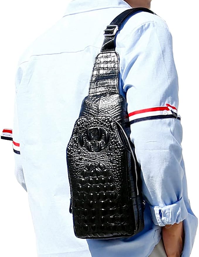 Hebetag Leather Sling Bag Crossbody Backpack - Image 7