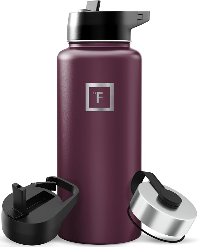 IRON °FLASK Camping & Hiking Hydration Flask - 32 oz Burgundy by IronFlask