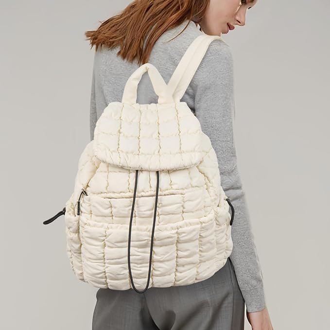 CLUCI Puffy Quilted Backpack Purse - Image 2