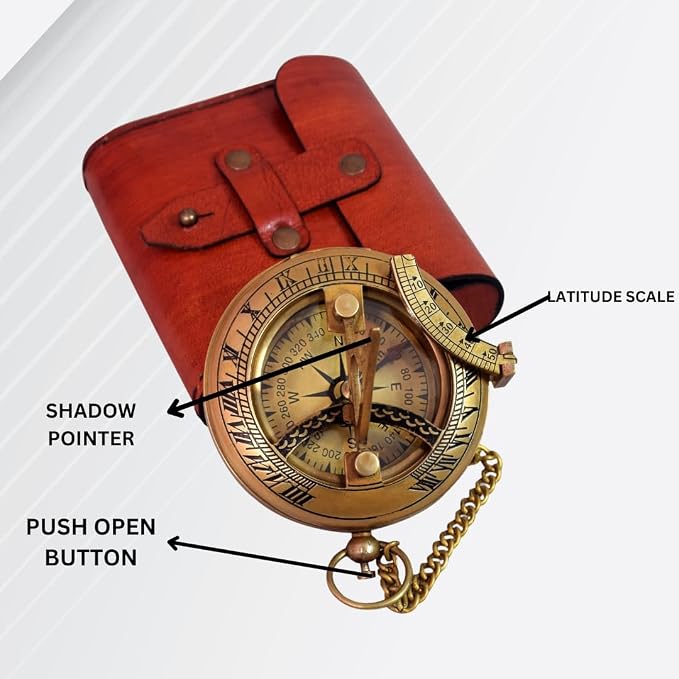 Vintage Brass Sundial Compass - Image 2