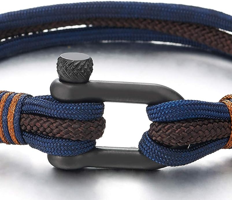COOLSTEELANDBEYOND Men Women Steel Screw Anchor Shackle Nautical Sailor Rope - Image 3