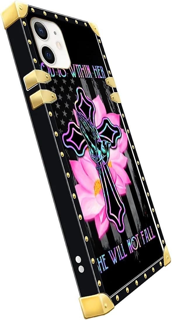 Compatible with iPhone 11 Case, Praying Cross Hands Luxury Golden Decoration - Image 4
