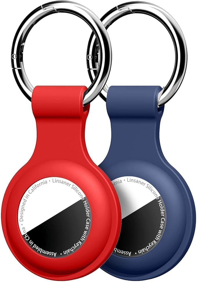 Linsaner Holder for AirTag 2nd Gen & 1st Gen, Silicone Case Keychain Key Ring by Linsaner
