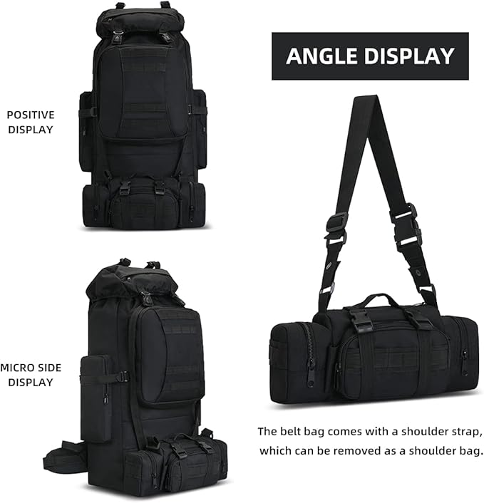 100L Camping Hiking Backpack, Molle military Tactical rucksack backpack - Image 2