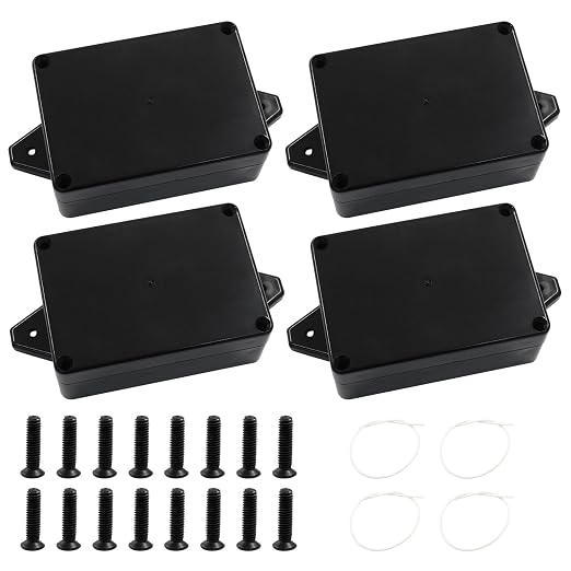 4 Pack Junction Boxes, 3.3 x 2.3 x 1.3 Inch IP65 Waterproof Project Box by HARSKIYER