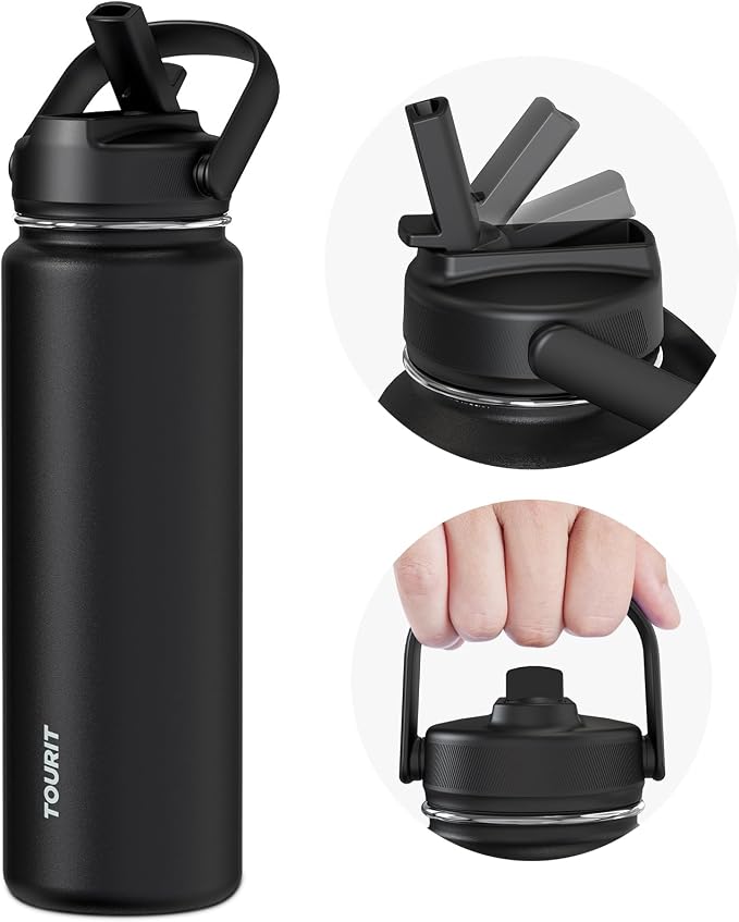 TOURIT 24 oz Insulated Water Bottle, Stainless Steel Water Bottles by TOURIT