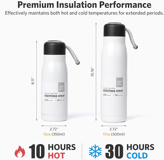 Water Bottle with Portable Lid Metal Vacuum Insulated Stainless Steel | - Image 3