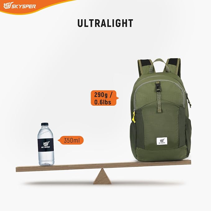SKYSPER Small Hiking Backpack for Men Women 20L RFID Packable Daypack - Image 4