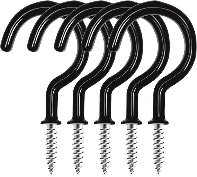 Cup Screw Hooks, 1-1/2 inch Vinyl Coated Ceiling 45 Pack Screw in Hooks Plant by DRTDERUITAI