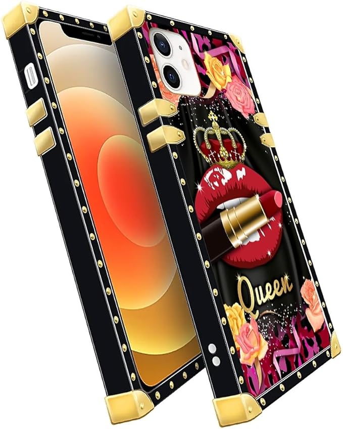 Compatible with iPhone 11 Case, Queen Lip Crown Leopard Print Luxury Golden - Image 3