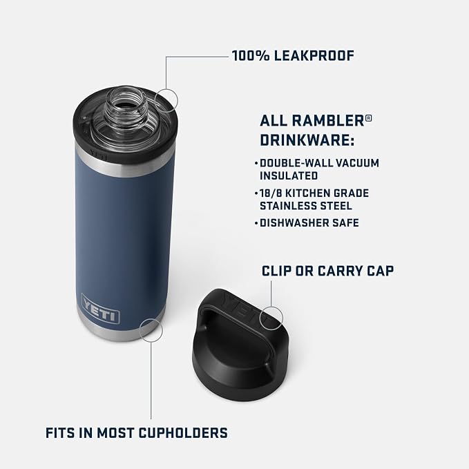 YETI Rambler 18 oz Bottle, Vacuum Insulated, Stainless Steel - Image 2