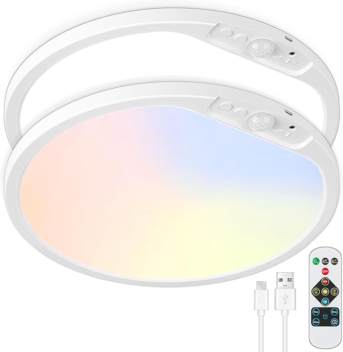 SunRider 12 Inch Rechargeable Motion Sensor LED Ceiling Light by SunRider