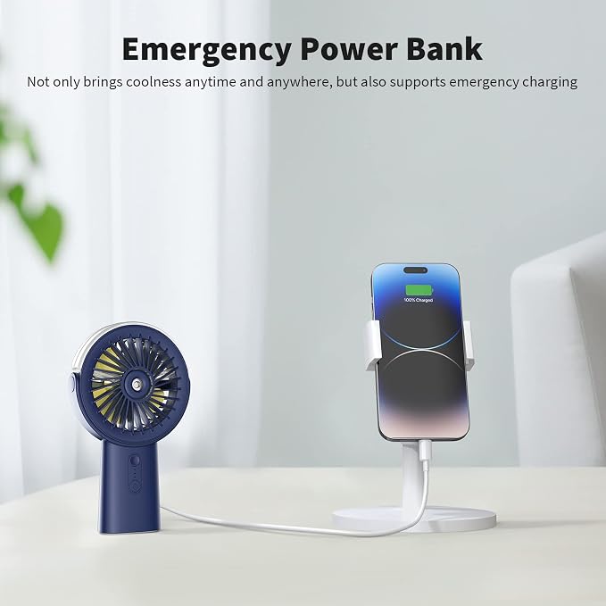 Otlonpe Handheld Misting Fan Portable, Small Personal Hand Held Rechargeable - Image 4