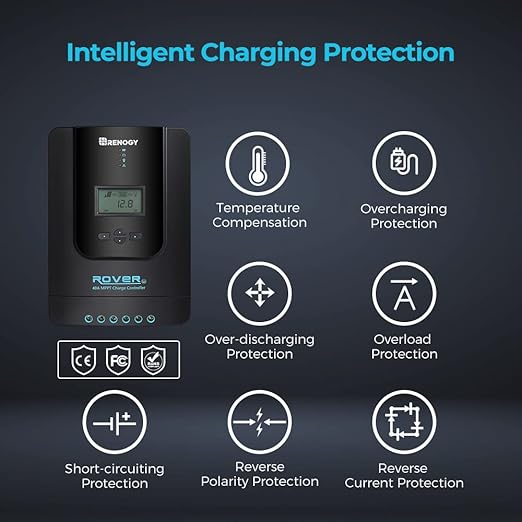 Renogy Solar Charge Controller Rover 40A 12V24V Auto Parameter DC Input MPPT - Image 4