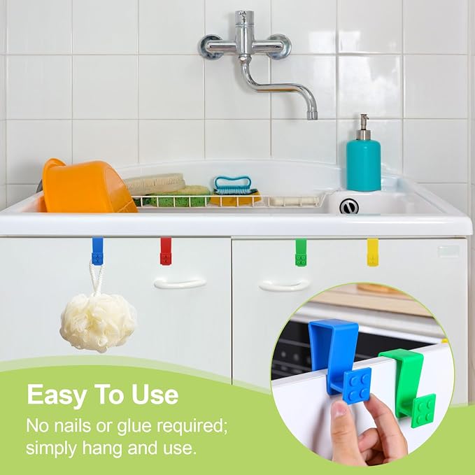 12Pcs Over Cabinet Door Hooks Plastic Over The Door Single Hook Space-Saving - Image 5