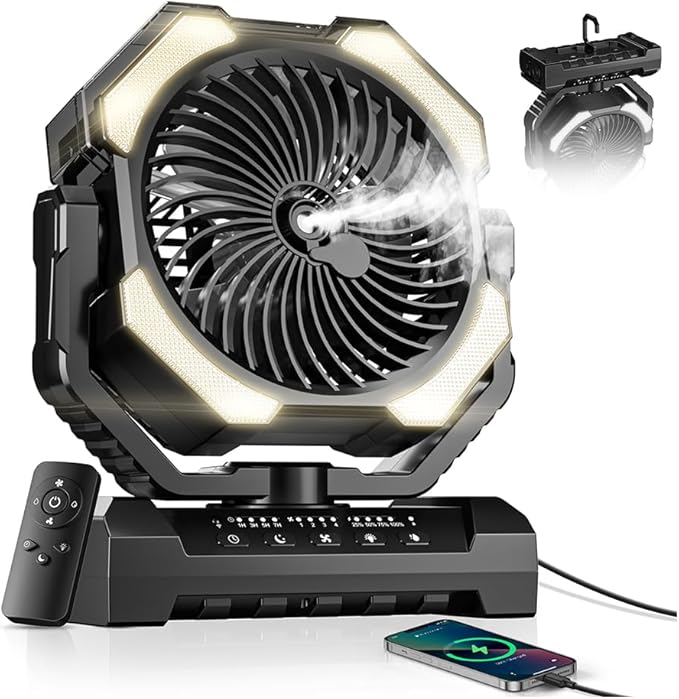Misting Fan, Portable Camping Fans by Coolice
