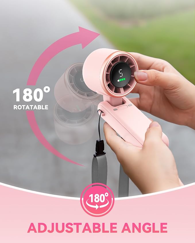 PlayHot Portable Handheld Turbo Fan, 5-Speed Personal Fans, 5000mAh - Image 8