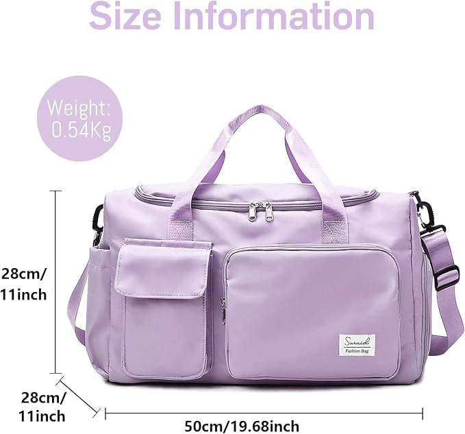 Suruid Travel Duffel Bag with Shoes Compartment Sports Gym Bag with Dry Wet - Image 3