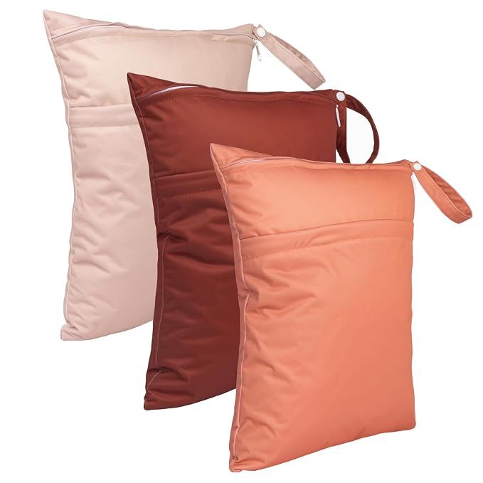 babygoal Wet Dry Bags 3 Pack for Baby Cloth Diapers, Washable Travel Bags - Image 2