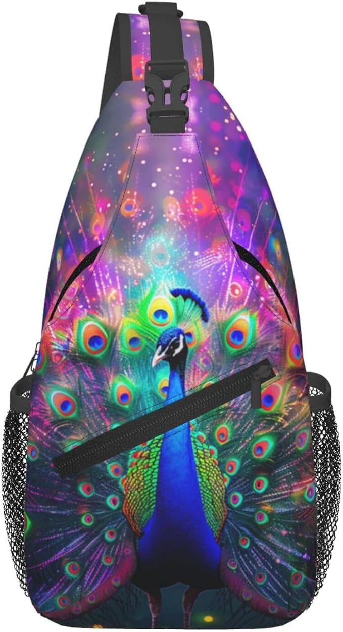 Beautiful Peacock Sling Bag For Women Men Fashion Backpack Crossbody Peacock by Unknown
