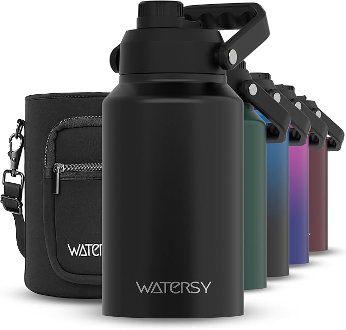 WATERSY 2/3 Gallon Water Bottle Insulated, BPA Free&Leak Proof, 87oz Stainless by Watersy