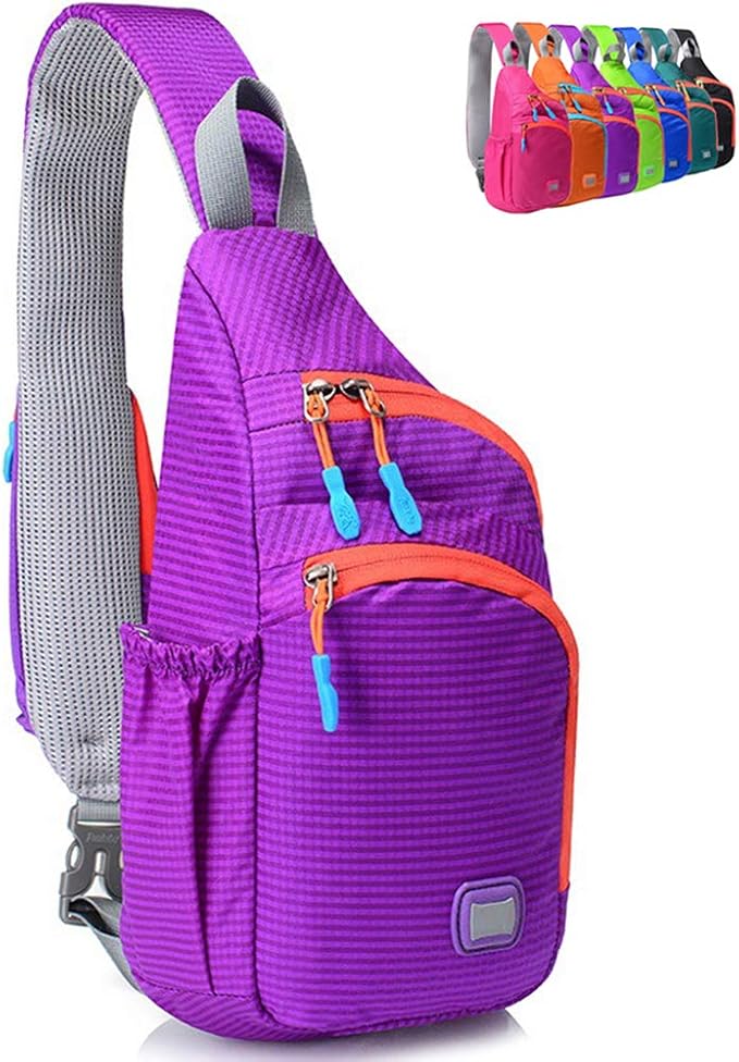 Peicees Small Sling Backpack Waterproof Unisex Shoulder Bag Chest Crossbody by Peicees