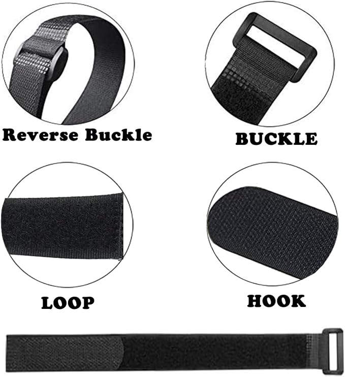 24 Pack Reusable Fastening Cable Ties and Cable Straps, Adjustable - Image 5