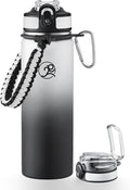 GOSWAG Insulated Sports Water Bottle, 24oz 2 Lids, Stainless Steel Water Bottles by GOSWAG