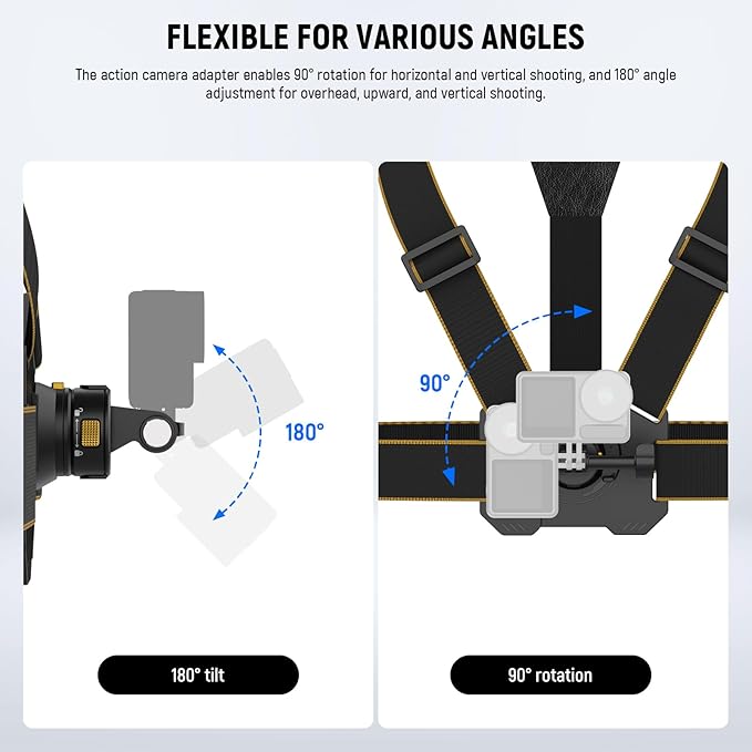 NEEWER Chest Mount Harness for Action Camera, Adjustable Hand Free Chest Strap - Image 4