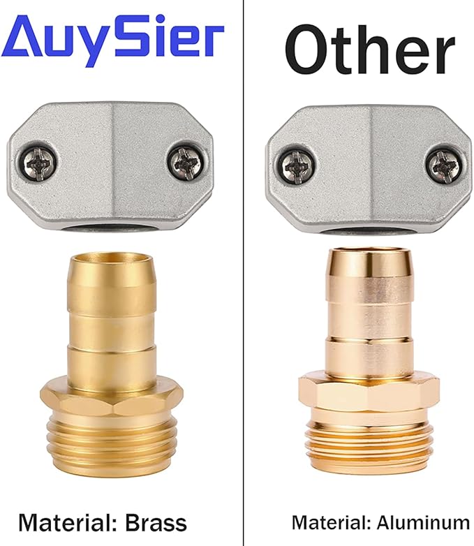 Garden Hose Repair Kits, 2 Pack Brass Water Hose Connector, Fit 3/4" and 5/8" - Image 5