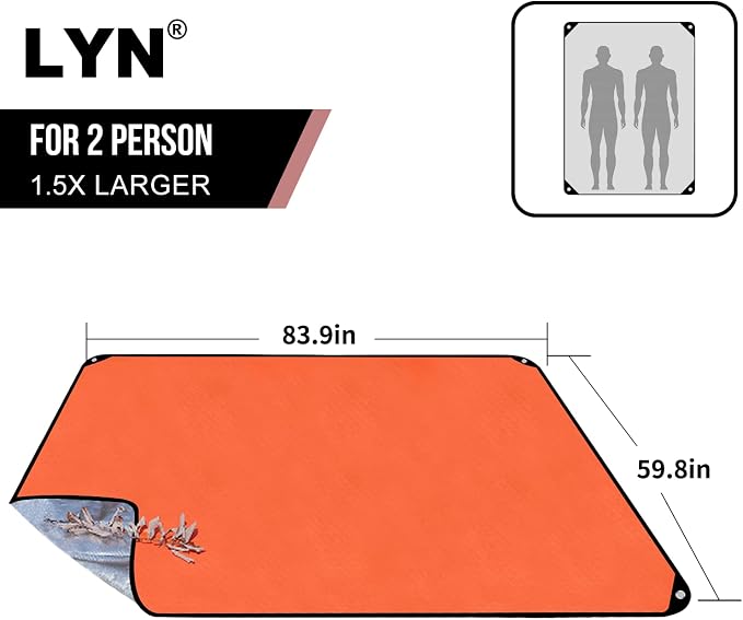 LYN Heavy Duty Emergency Blanket Survival Gear Waterproof Insulated Blanket - Image 2
