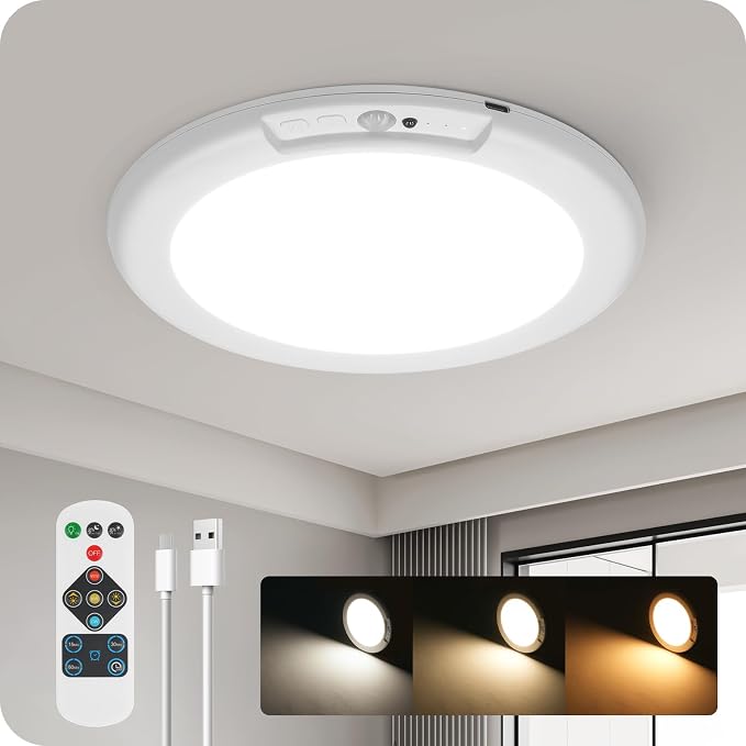 Rechargeable Motion Sensor Ceiling Light by GOEBLESON