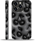 for iPhone 13 Pro Max Case, HL2 Cute Cool Cherry Black Hybrid 2 Layer Hard by Unknown
