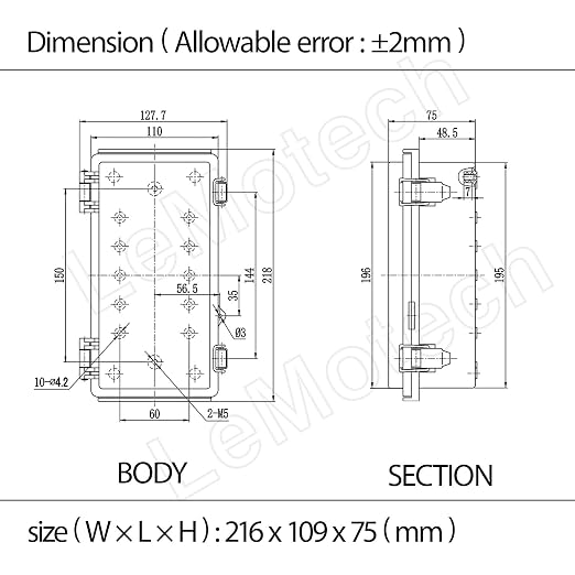 LeMotech Electrical Box, IP67 Waterproof Hinged Clear Cover Stainless Steel - Image 8